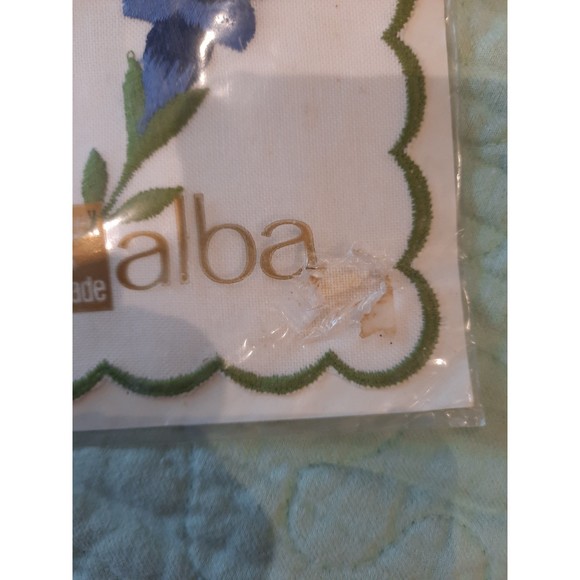 VTG Placemat with Napkin, Swiss Made, Floral Table Settings, Old Stock, 2 Sets - Picture 5 of 12